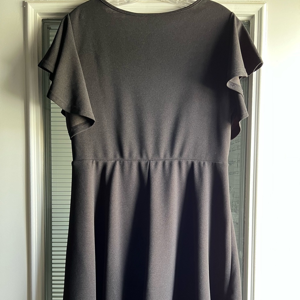 SHEIN Black Dress with Flutter Sleeves